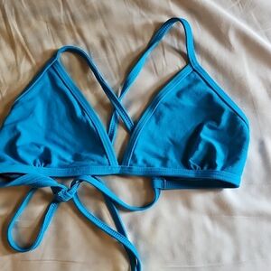 Blue Triangle Bikini Top